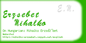 erzsebet mihalko business card